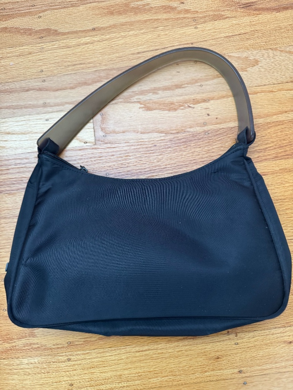 Vintage Express Black Nylon Shoulder Bag / Mini Hobo Purse